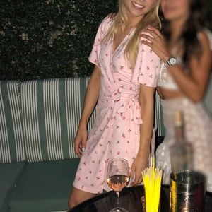 & Other Stories linen blend wrap mini dress